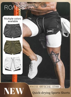 Buy Men Functional Sports Fitness Pants Double Layer Skin Friendly Fabric Breathable Wear Resistant Quick Drying Material Training Pants Lined with Pockets in Saudi Arabia