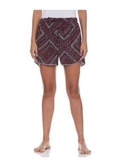 Buy Maroon Women's Boxer Regular Cotton Blend Casual Shorts in UAE