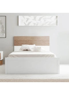 اشتري Aurora 90X190 Single Bed Strong and Sturdy Modern Design Wooden Single Bed Furniture Quiet & Comfortable Bed Made in Malaysia White / Natural Oak في الامارات