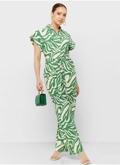 Buy Printed Belted Jumpsuit in UAE