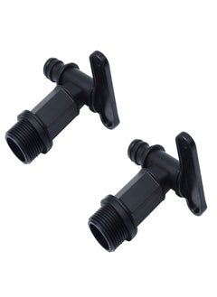 Buy 2PCS Water Tap, ¾ BSP Thread for Water Hose Connector,  Faucets for Kitchen and Garden Storage Bucket Black in UAE