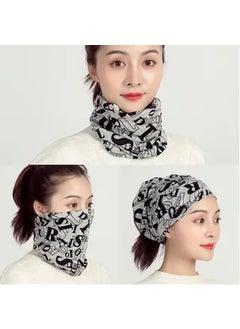 Buy New Womens Snood Scarf Convertible Twist CapGray large letters Gray large letters in UAE