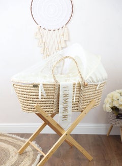 Buy Moses Basket with Foldable Wooden Stand in Saudi Arabia