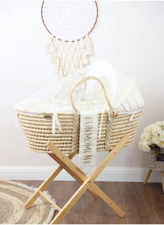 Buy Moses Basket with Foldable Wooden Stand in Saudi Arabia