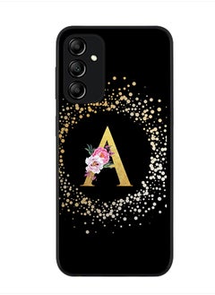 Buy Cover for Samsung Galaxy M14 5G Case , Rugged Black Slim fit Phone Cases - Custom Monogram Initial Letter Floral Pattern Alphabet -A (Black) in UAE