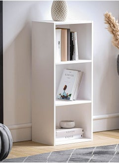 Buy Bookcase and accessory Display Unit of wood 3Tier white in UAE