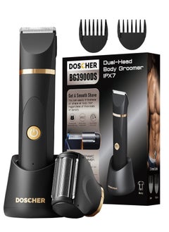 Buy Body Hair Trimmer for Men,Men Groomer for Groin and Body - Wet/Dry  Ball Shaver Grooming, Replaceable Ceramic Blade Heads, Recharge Dock, Waterproof Razor in Saudi Arabia