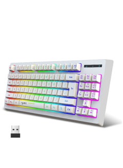 اشتري Wireless Gaming Keyboard Ture Rgb Backlit Keyboard 87 Keys Ultra Compact  Keyboard For PC Windows Mac Gaming Typist White في الامارات