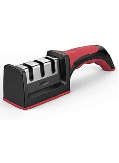 Buy Kitchen Knife Sharpener- Knife Sharpener Professional 3 Stage Sharping System For Steel Knives Black in Egypt