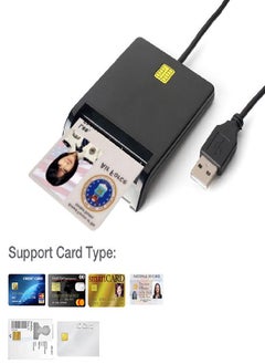 Buy Fast USB 2.0 Card Reader for CAC ID ATM IC Bank Card SIM Card Connector Adapter in Saudi Arabia