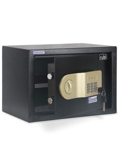 Buy Safe Box A4 Document Size Locker Security Safety Deposit With Key and Keyless Entry (25x35x25cm) Black in UAE