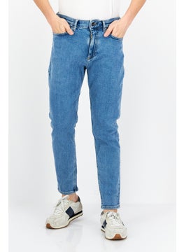 اشتري Men Carrot Fit Washed Denim Jeans, Blue في السعودية