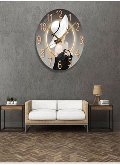 Buy Girl Look Silent Bedroom Quartz Aperture Creative European Style Household Wall Clock for Living Room in UAE