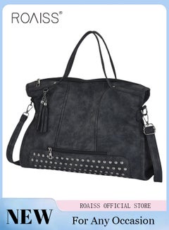Buy Women's Retro Tote Bag Matte Shoulder Bag Fashion Trend Large Capacity PU Portable Bag Elegant Lady Bag in Saudi Arabia
