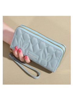 Buy Long Clutch Wallet for Women Dual Zipper Cellphone Holder Ladies Purse with Multiple Card Slots in UAE