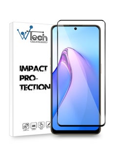 Buy 5D Full Glue Tempered Glass Screen Protector For Oppo Reno8 Pro Clear/Black in Saudi Arabia