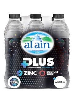 Buy Plus Water Fortified with Zinc 500ml Pack of 6 in UAE