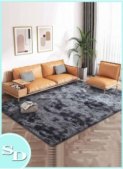 اشتري Fluffy Rugs Extra Soft Indoor Carpets Modern Plush Floor Mats For Living Room Bedroom Kids Room Hotel Non Slip Rectangular Mat Dark Gray 80*160 CM في السعودية