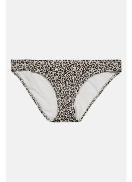 اشتري Women Animal Print Bikini Bottom, Black/White في الامارات