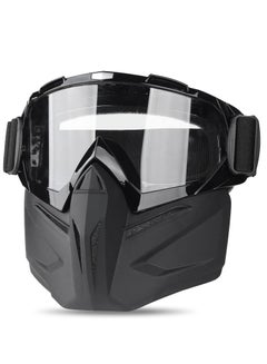 Buy Motorcycle Goggles Detachable Face Mask Airsoft Mask Full Face Protective Gear Compatible with Helmet for Men Women Kids Youth Detachable Clear Goggles for Motorcycle ATV Dirt Bike in Saudi Arabia