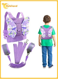 Buy 3-in-1 Reins Walking Safety Harness for Kids, Toddler Leash and Anti Lost Wrist Bands with 360°rotation Leash for Toddler/Babies /Children, Butterfly-Wings Walking Harness and 1.5m Rope (Purple) in Saudi Arabia