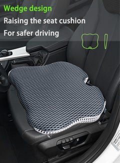 Buy 4D Mesh Covered Breathable Ergonomically Enhanced Seat Memory Foam Gray Seat Cushion Driving Car Seat Cushion Improves Vision Posture in Saudi Arabia