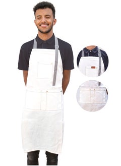 Buy Apron Barista Fabric With 3 Comfort Pockets And White Expandable Straps in Saudi Arabia