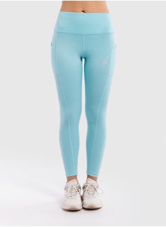 اشتري Solid Mid Rise Legging in Aqua في مصر