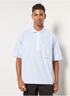 Buy Stripe Zip Organic Cotton Shirt in UAE