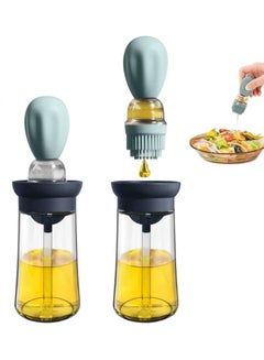 اشتري Glass Oil Dispenser Bottle with Silicone Brush Dropper Measuring Oil Dispenser Bottle for Kitchen Cooking Baking BBQ Grill Basting Pastry Brush في السعودية