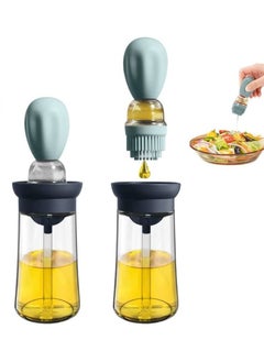 Buy Glass Oil Dispenser Bottle with Silicone Brush Dropper Measuring Oil Dispenser Bottle for Kitchen Cooking Baking BBQ Grill Basting Pastry Brush in Saudi Arabia