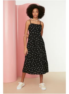 Buy Black A-line Floral Print Strappy Woven Dress TWOSS21EL1341 in Egypt