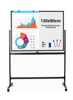 Buy COOLBABY Large Size Rolling Whiteboard 90 * 120cm  Magnetic Whiteboard with Base  Double Sided Adjustable Height Dry Wipe Board  Mobile with Easel  Suitable for Home Offices And Schools in UAE