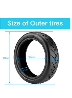 اشتري 8 1/2 x 2 E Scooter Tyre Set, 50/75-6.1 Tyre Tube for E Scooter, Electric Scooter Replacement Tyres with Disassembly Tool, Electric Scooter Replacement Wheels for Scooter, for Xiaomi في مصر