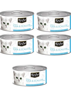 Buy 5Pc Tuna And Scallop Cat Wet Food 80g in UAE