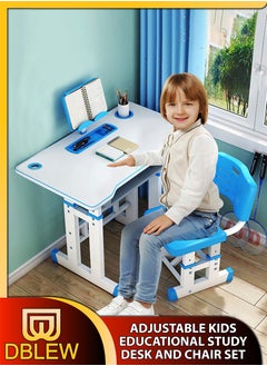 Buy Adjustable Kids Study Desk And Chair Set Educational Table with Ergonomic Design Safe Construction Ample Storage Ideal for Home Learning Nursery Creativity Growing with Your Baby Child in UAE