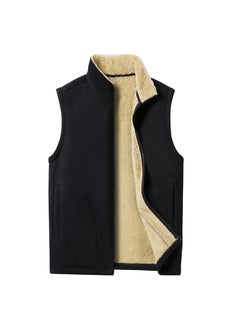 Buy 1 x 5 pcs Mens Winter Fleece Lined Casual Vest Warm Sleeveless Jacket XL Black in Saudi Arabia