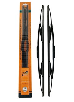 Buy Car Wiper Blades 24" 600mm Professional Grade 2 Pcs Set Universal Car Wiper Blades in Saudi Arabia