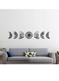 Buy Floral Moon Phase Wood Wall Art - Set of 7 Each 30x30 in Egypt