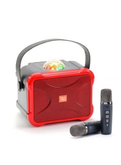 Buy Speaker Portable Karaoke Wireless Outdoor Subwoofer Stereo With 2 Microphone And Colorful Light in Saudi Arabia