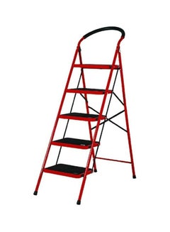 اشتري 5 Steps Ladder Folding Step Stool With Anti Slip Sturdy And Wide Pedal Lightweight Portable Multi Use Stepladder For Home And Kitchen Foldable Ladder Space Saving في الامارات