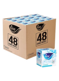 Buy 2 Ply Facial Tissues 100 Sheets Pack of 48 White in UAE