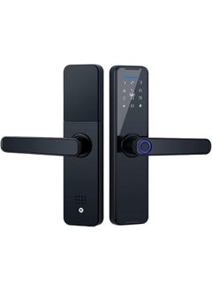 Buy Tuya Smart Lock Fingerprint Lock Door Lock Keypad Door Lock with Handle Fingerprint Electronic Deadbolt Door Lock Smart Door Lock Compatible with Tuya APP Black in Saudi Arabia