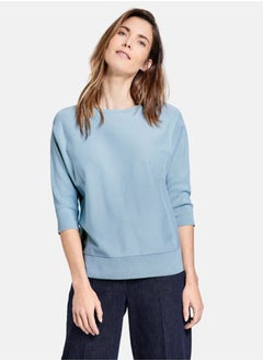 Buy Textured knit sweater Sky Blue in Egypt