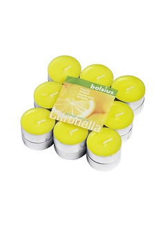 Buy Tea Light Citronella Scented Candle 18 Pieces Yellow in Saudi Arabia