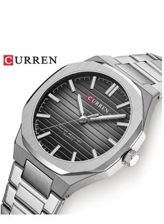 Buy Watches for Men Waterproof Analog Stainless Steel Wristwatch - Silver 8456 in Saudi Arabia