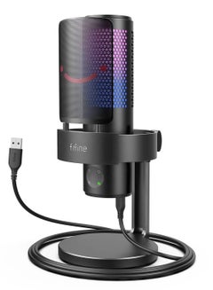Buy A9 AMPLIGAME RGB Omnidirectional Condenser Microphone with Built-In Volume Controls and Pick Up Pattern Switch for Voice Recording, Streaming, and Broadcast in Egypt