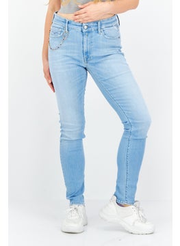 اشتري Women Skinny Fit Washed Stretchable Jeans, Light Blue في السعودية