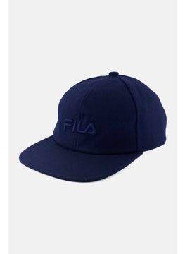 Buy Men Embroidered Logo Adjustable Buckle Cap, Navy in UAE