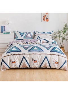 اشتري 4 Piece Single Size Duvet Cover Set Microfibre Patina 1 Duvet Cover 160X210 Cm 1 Fitted Sheet 120X200X25 Cm 2 Pillow Cover 48X74Cm Multicolor في الامارات